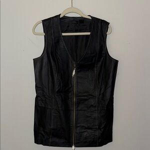 Newport News Black Leather Vest